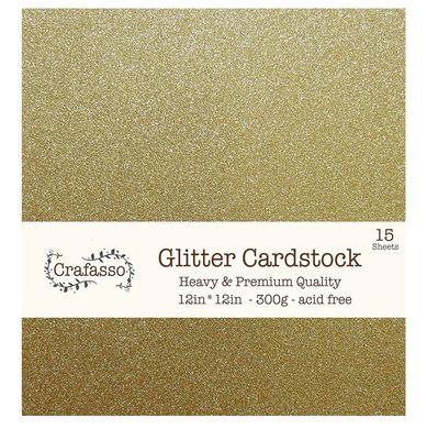 12”x12” 80lb Glitter Cardstock GOLD