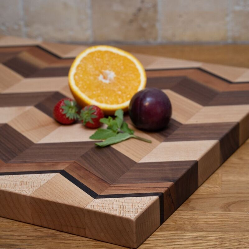 Zig Zag Natural Shades Chopping Board
