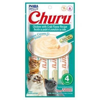 Inaba Ciao Churu Cat Chicken & Crab Puree 2oz 6/case
