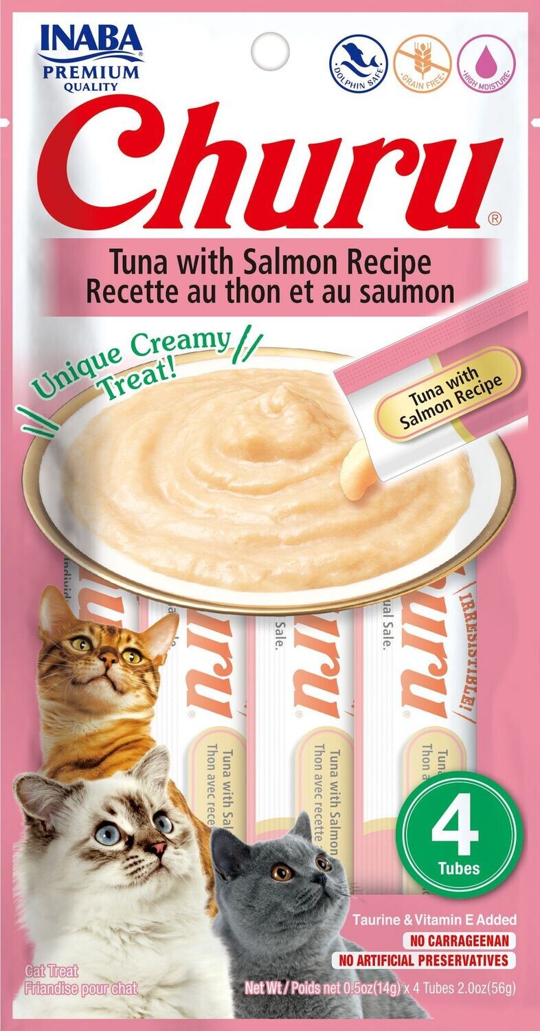 Inaba Ciao Churu Cat Tuna & Salmon Puree 2oz (4 tubes) 6/Case