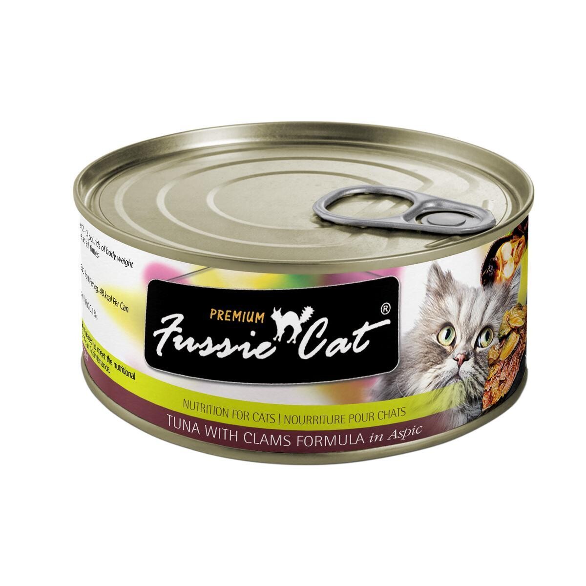 Fussie Cat Tuna w/Clams can 2.82oz 24/case