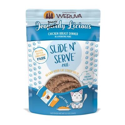 Weruva Cat Slide & Serve JeoPURRdy Grain Free Chicken pate pouch 5.5oz 12/Case (X)
