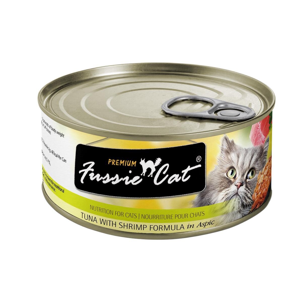 Fussie Cat Tuna w/Shrimp can 2.82oz 24/case