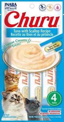 Inaba Ciao Churu Cat Tuna & Scallop Puree 2oz (4 tubes) 6/Case