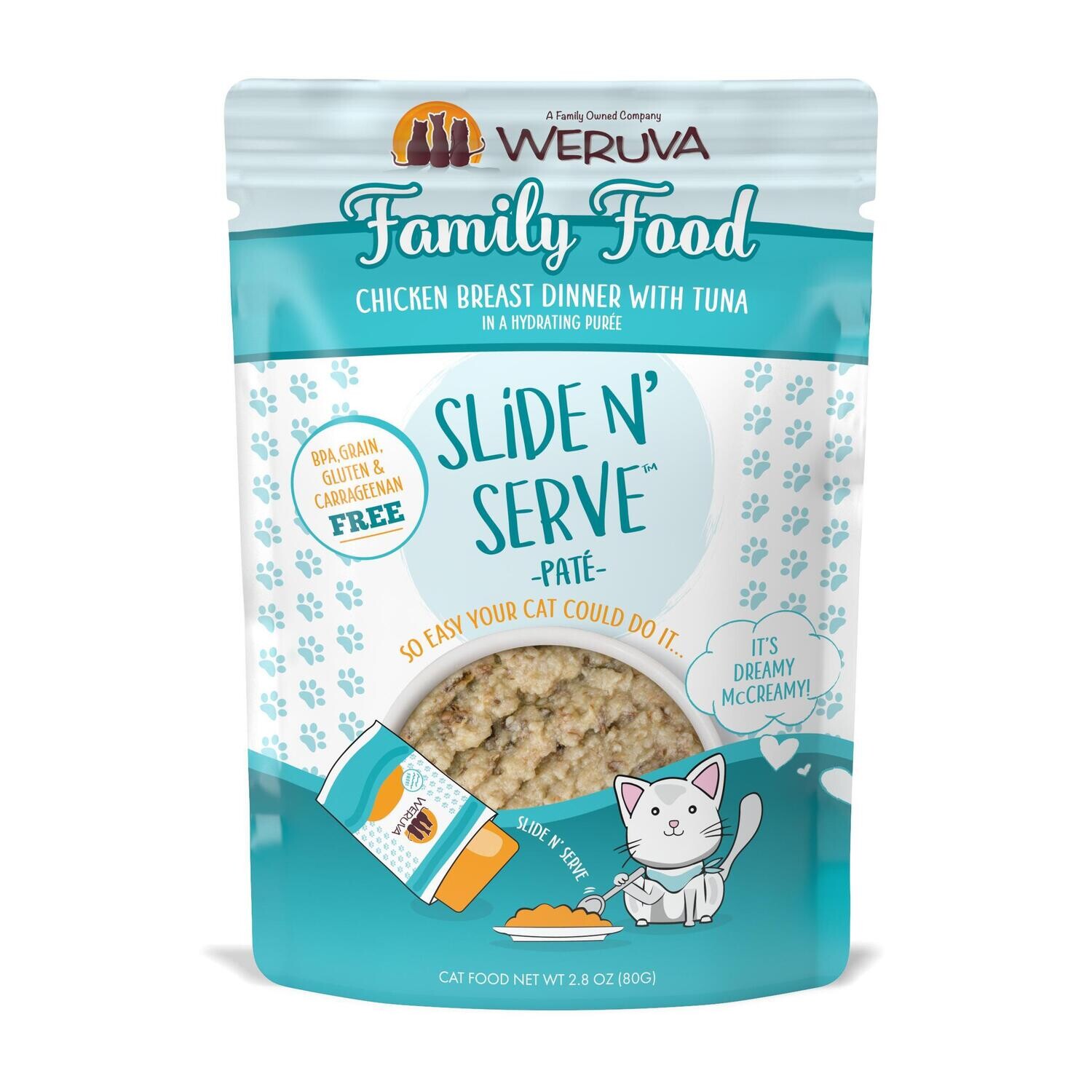 Weruva Cat Slide & Serve Family Food pouch 2.8oz 12/case