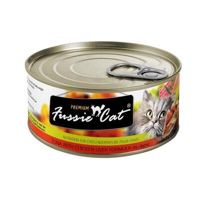 Fussie Cat Grain Free Tuna w/Chicken Liver can 2.82oz 24/Case