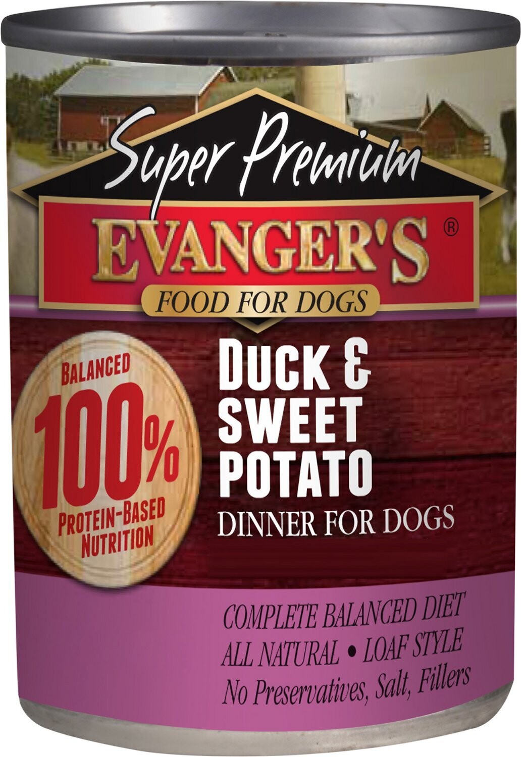 Evanger's Super Premium Duck & Sw Potato can 12.8oz 12/case