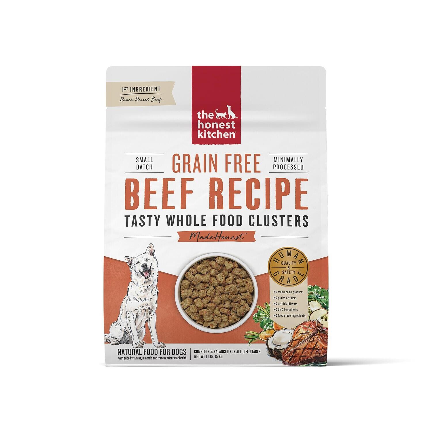 The Honest Kitchen Clusters Grain Free Beef 1# 6/Case
