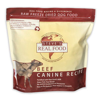 Steve's Real Food Dog & Cat Freeze Dried Beef Nuggets 20oz