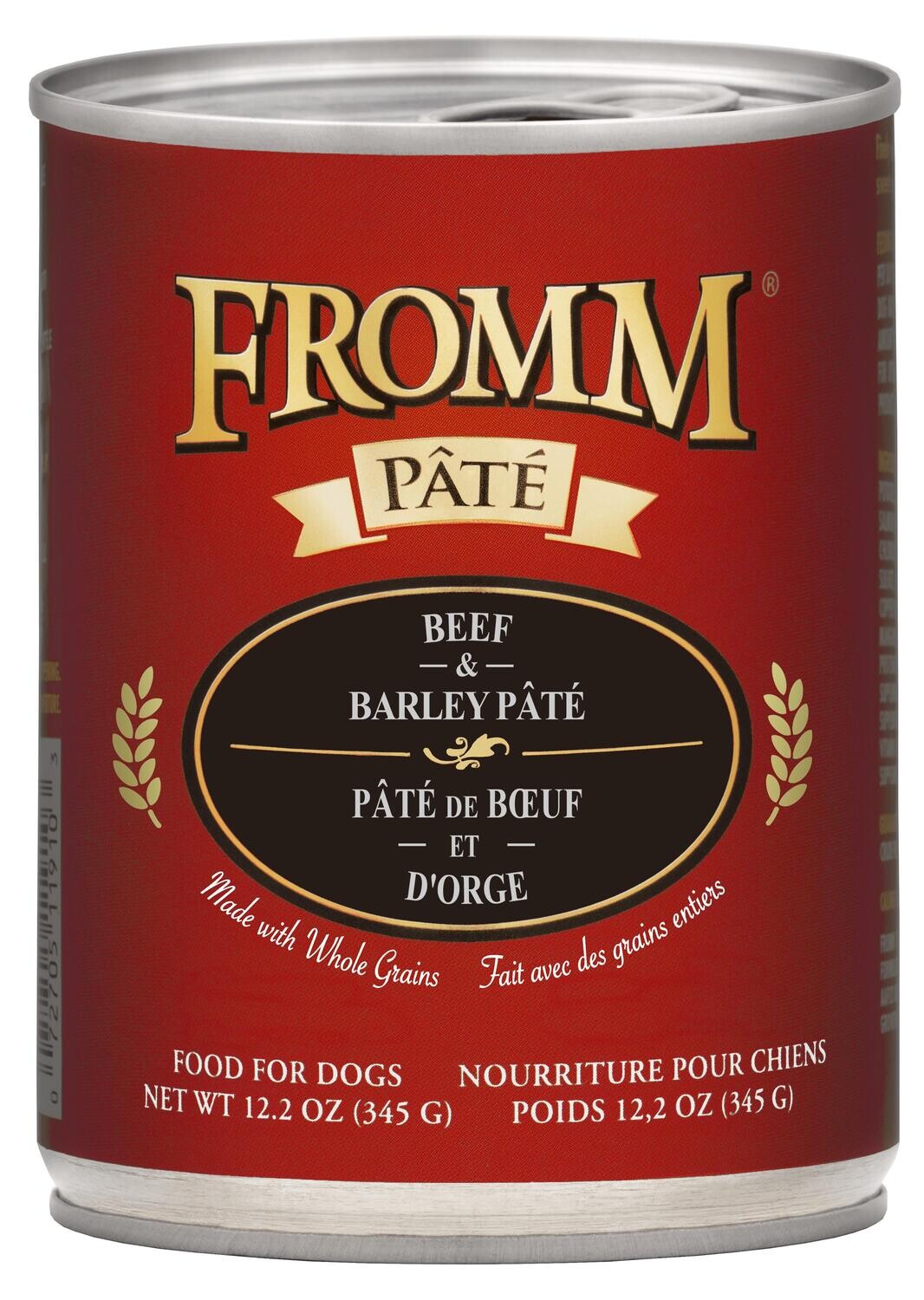 Fromm Gold Beef & Barley can 12/case