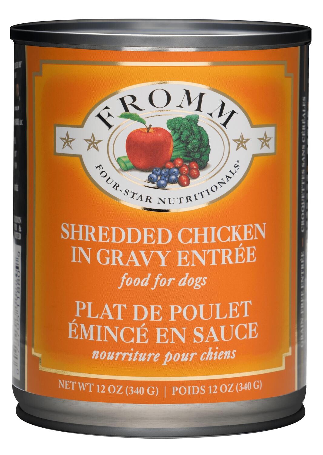 Fromm Shred Chicken w/Gravy can 12oz 12/case