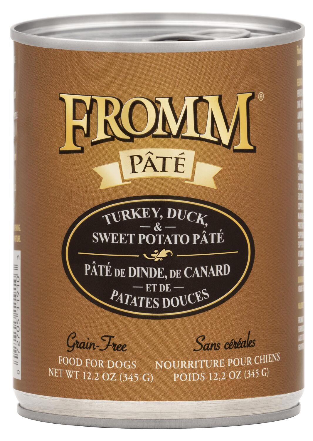 Fromm Grain Free Turkey, Duck & Sweet Potato can 12.2oz 12/Case