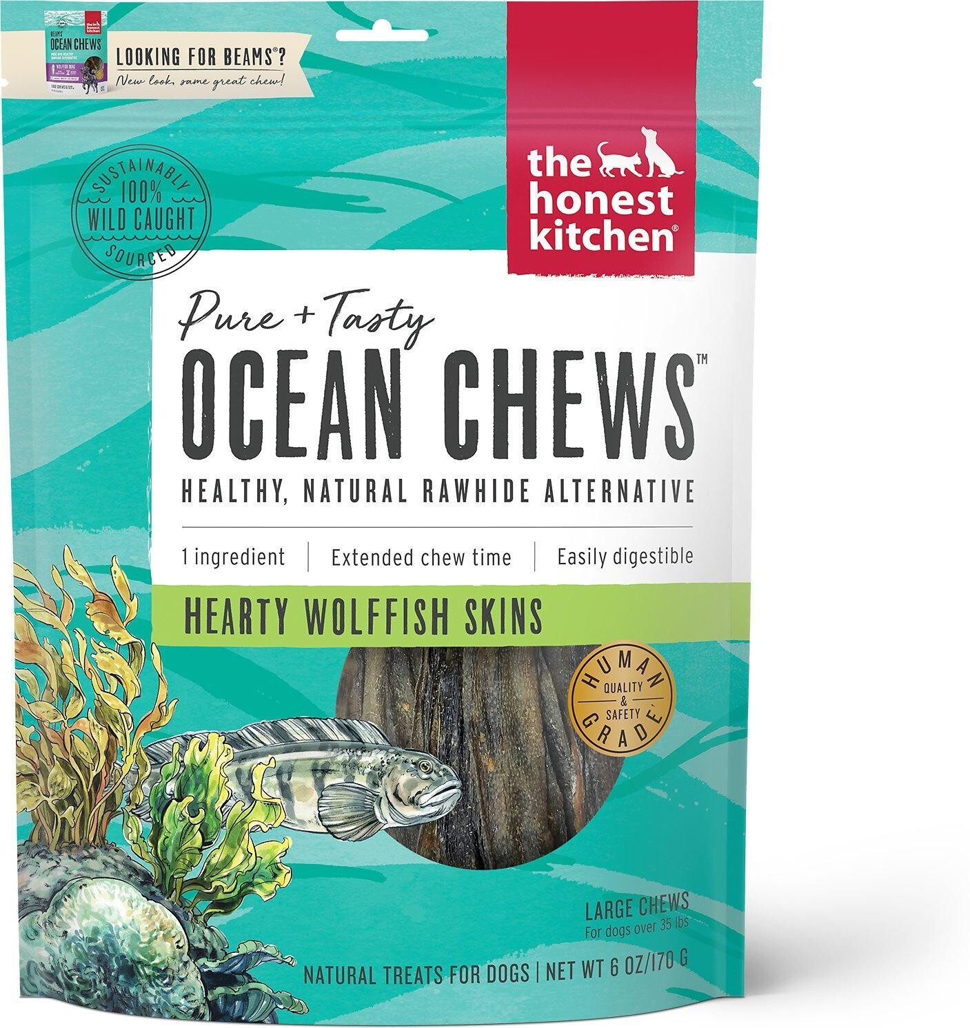 The Honest Kitchen Beams Ocean Chew Wolffish Large Treat 6oz