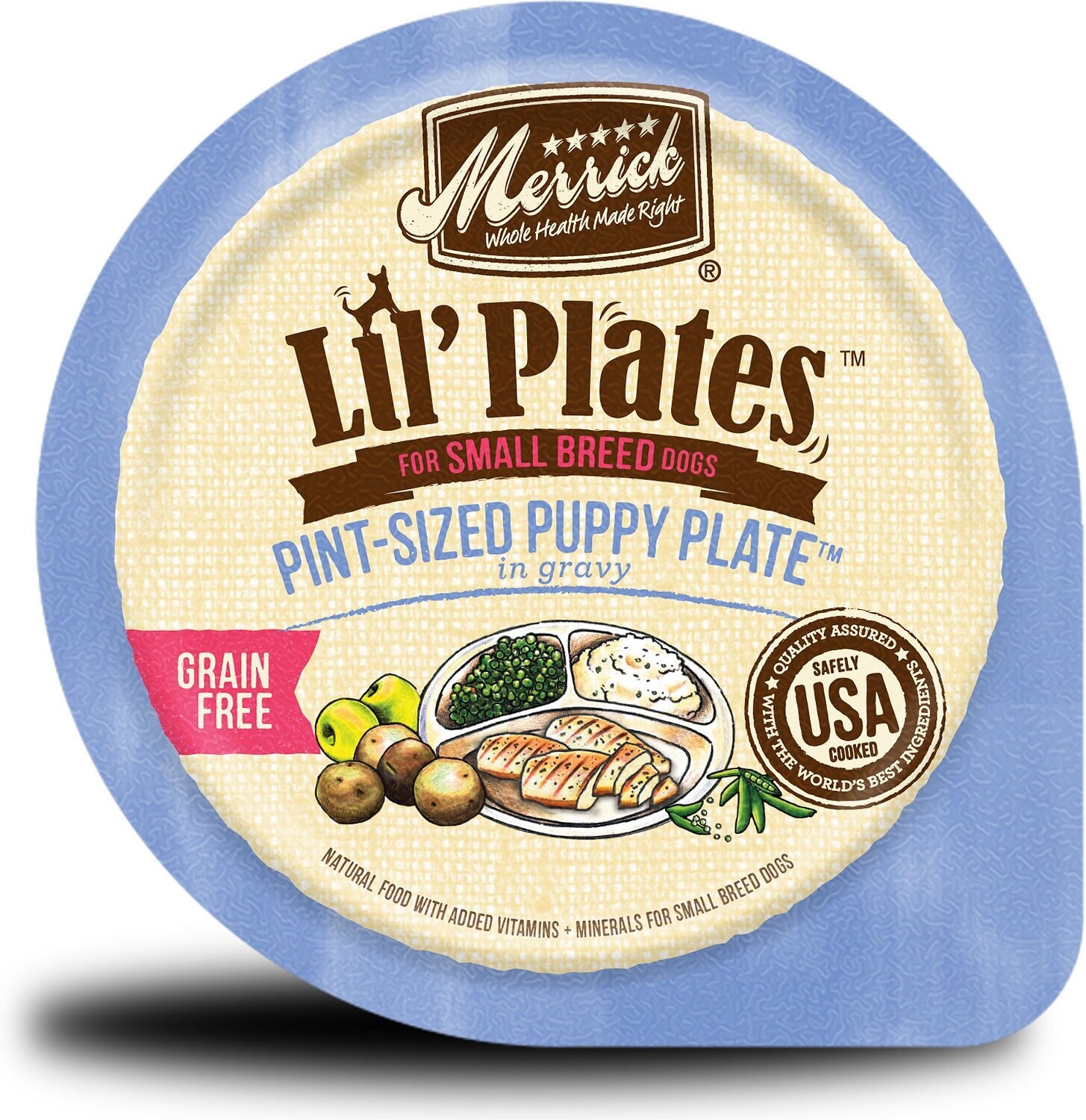 Merrick Lil' Plates Pint-Sized Puppy Plate cup 3.5oz 12/case