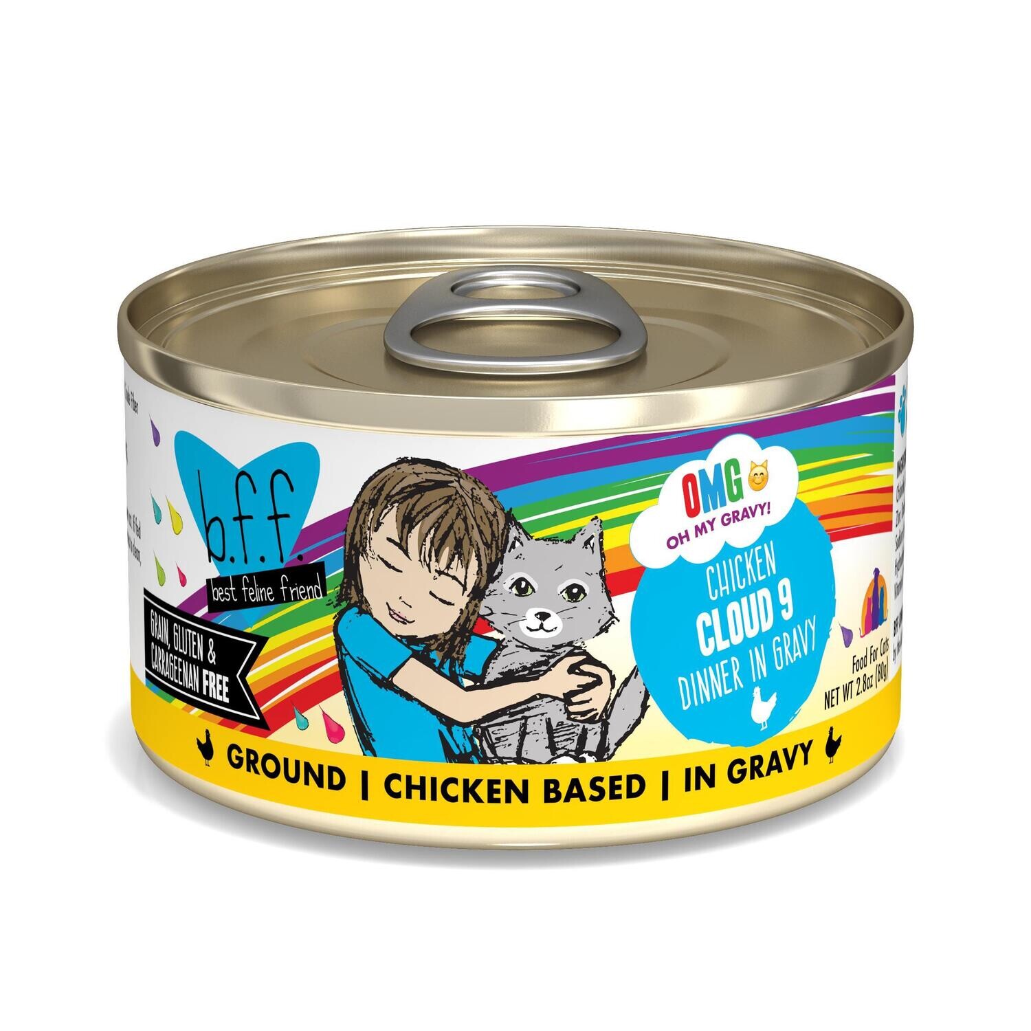 Weruva BFF OMG Cat Cloud 9 Grain Free Chicken ground can 2.8oz 12/Case