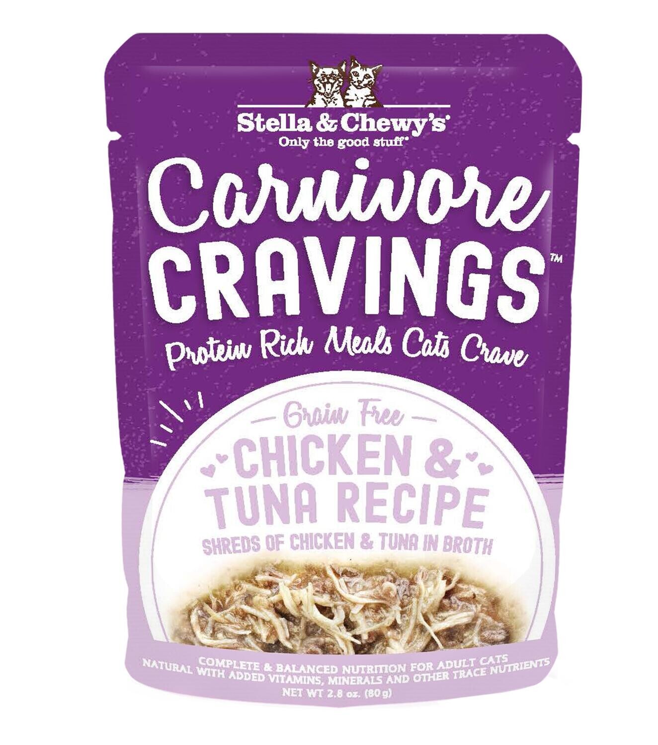 Stella & Chewy's Cat Carnivore Cravings Chicken & Tuna pouch 2.8oz 24/case