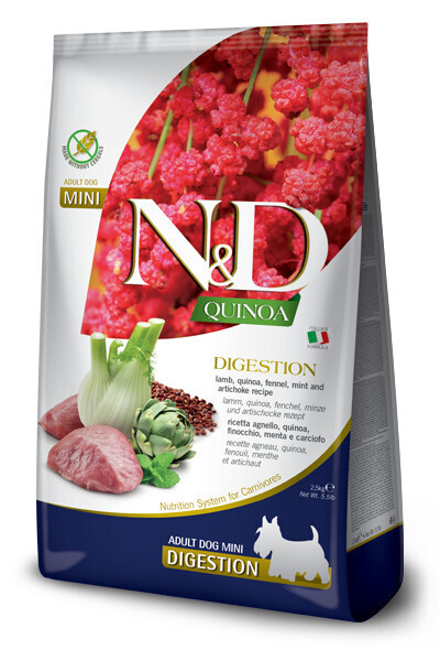 Farmina N&D Grain Free Quinoa Digestion Lamb, Fennel & Mint Mini 5.5#