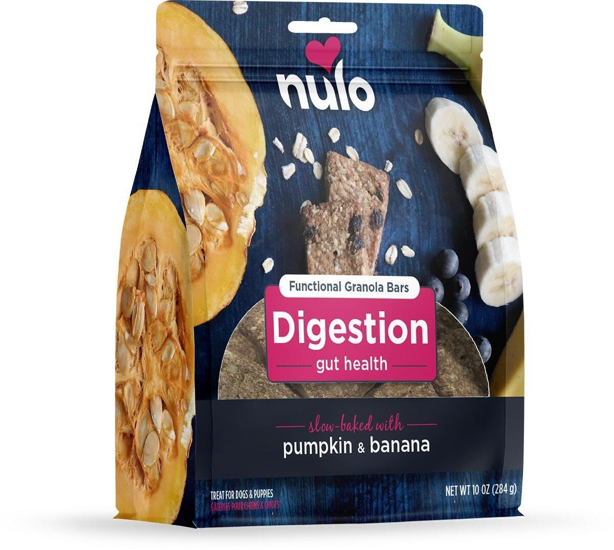 Nulo Functional Granola Bar Digestion Gut Health Dog Treats Pumpkin & Banana 10 oz