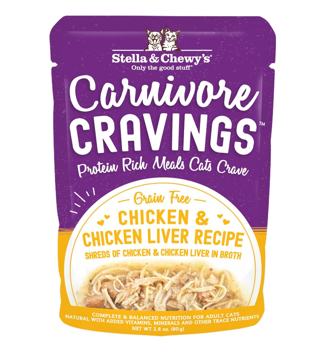 Stella & Chewy's Cat Carnivove Cravings Chicken Liver 2.8oz pouch 24/case