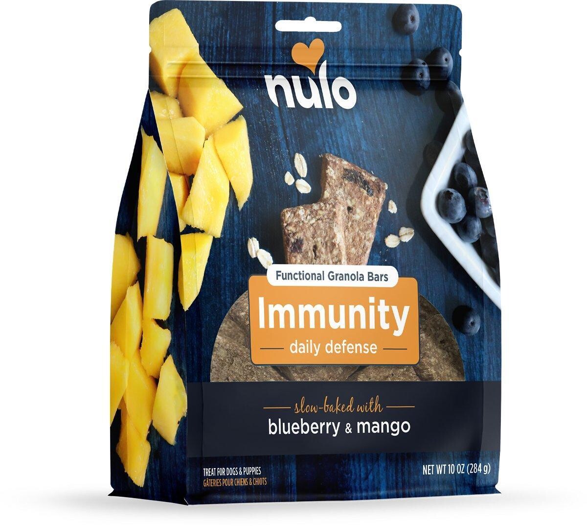 Nulo Functional Granola Bar Immunity Daily Defense Dog Treats Blueberry & Mango 10 oz