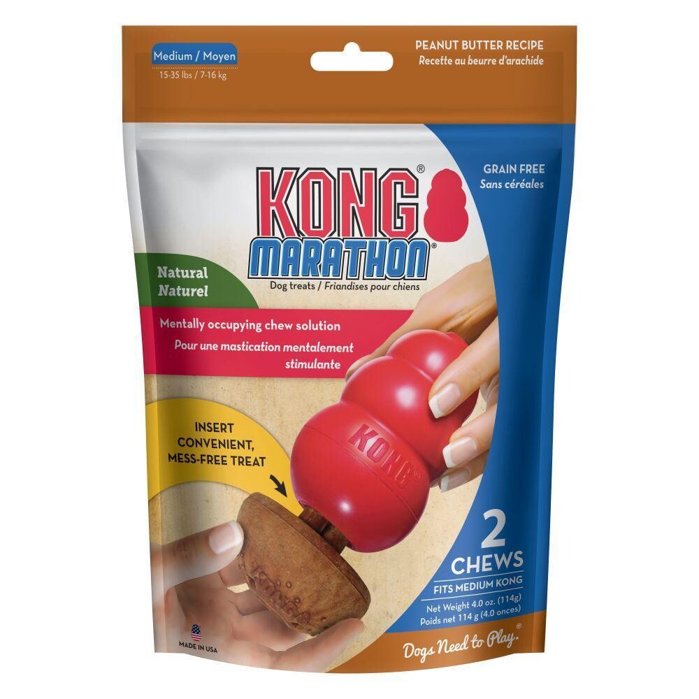 Kong Marathon Peanut Butter Treat Md 2pk