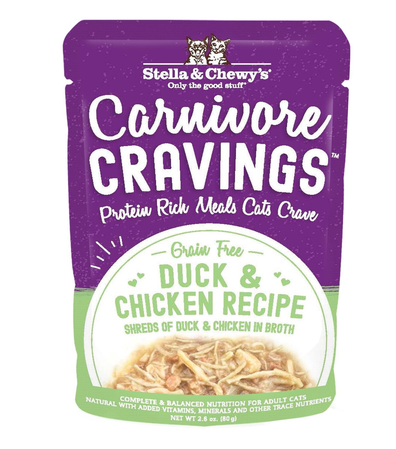 Stella & Chewy's Cat Carnivore Cravings Chicken & Duck 2.8oz pouch 24/case