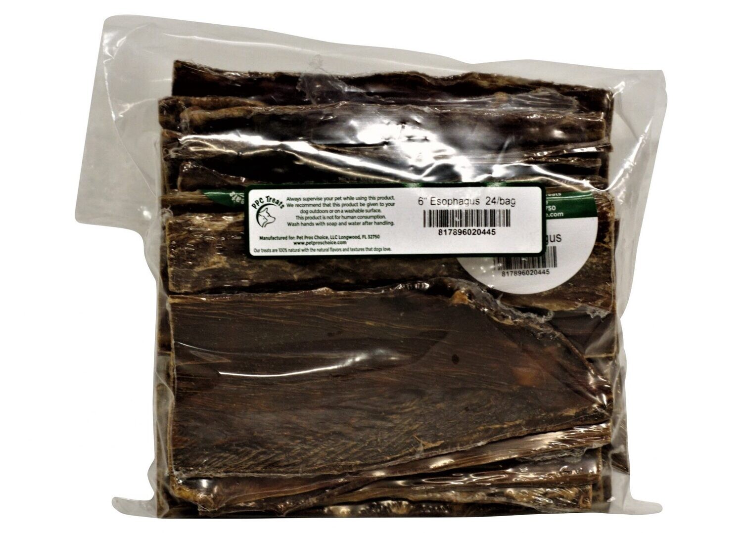 PPC Esophagus Beef Taffy 6'' 25/Case