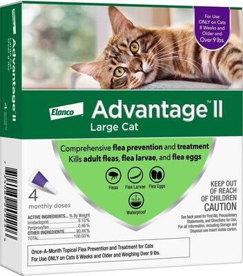 Elanco Advantage Cat Large Over 9# 4 monthly doses (CO) was $64.99