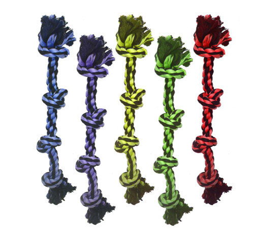 Multipet Nuts for Knots 4 Knot Tug Rope Assorted  25''