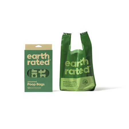 EarthRated Poop Bags Easy-Tie Handle 120 Bags Unscented