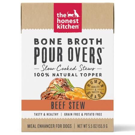 The Honest Kitchen Pour Overs Grain & Potato Free Bone Broth Beef Stew tetra 5.5oz 12/Case