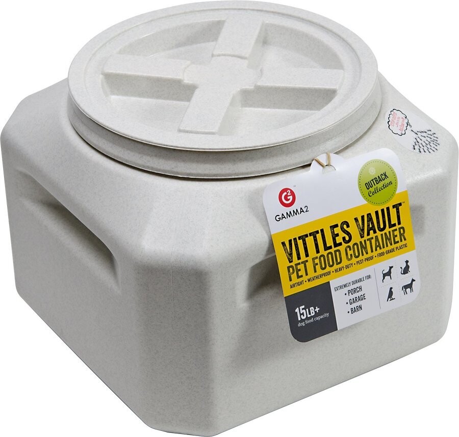 Petmate Vittles Vault Outback Paw Prints 15# 12X12X9 Tall