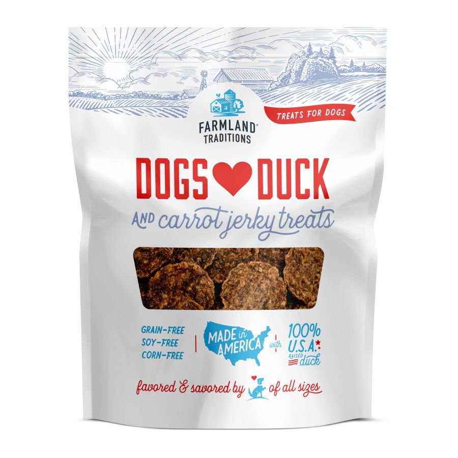Farmland Traditions Grain Free Dogs Love Duck & Carrot Treat 13.5oz