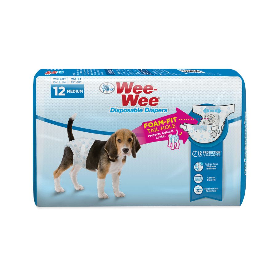 Four Paws Disposable Diaper Medium 15-18'' 12 count