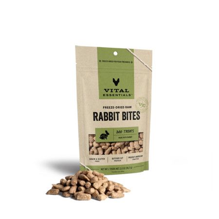 Vital Essentials Freeze Dried Rabbit Bites Treat 2oz