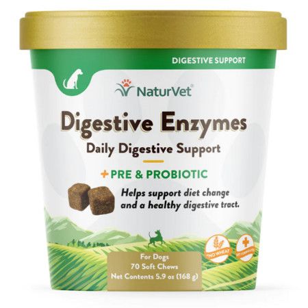 NaturVet Digestive Enzymes + Probiotic Soft Chew 70 count (X)