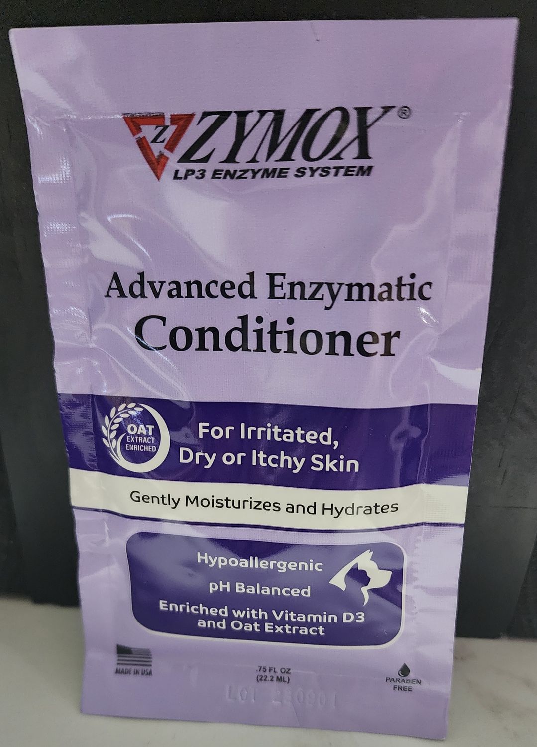 Zymox Advanced Enzymatic Skin Rinse Conditioner Trial Pack Single 10/Case