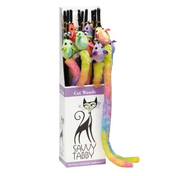 Savvy Tabby Rainbow Tail Wand Display 12/Case