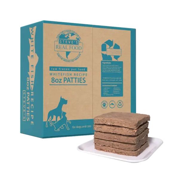 Steve's Real Food Dog & Cat Frozen Whitefish Patties 14#