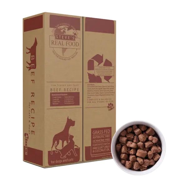 Steve's Real Food Dog & Cat Frozen Beef Nuggets 9.75#