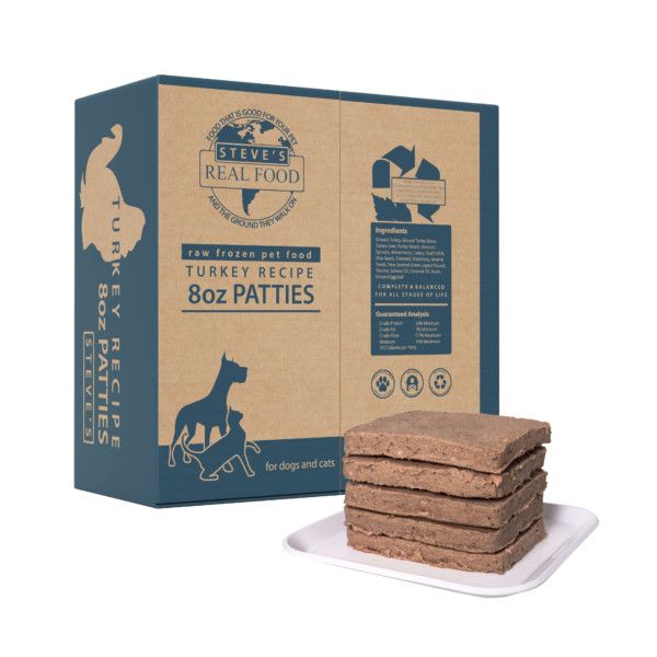 Steve's Real Food Dog & Cat Frozen Turkey Patties 14#