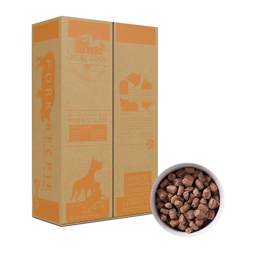 Steve's Real Food Dog & Cat Frozen  Pork Nuggets 9.75#