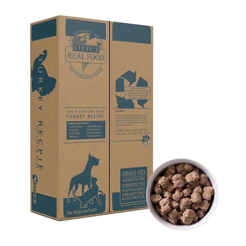 Steve's Real Food Dog & Cat Frozen Turkey Nuggets  9.75# (X)