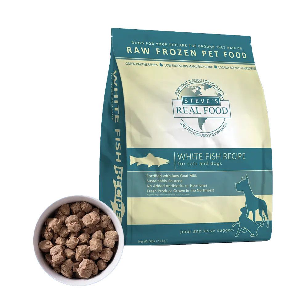 Steve's Real Food Dog & Cat Frozen Whitefish Nuggets 5#
