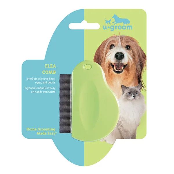 U-Groom Flea Comb Contoured Grip