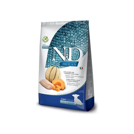 Farmina N&D Grain Free Ocean Cod, Pumpkin & Cantaloupe Puppy Mini 5.5# & Probiotic