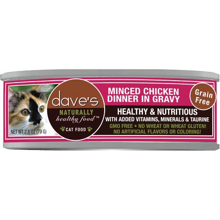 Dave's Cat Naturally Healthy Can Minced Chicken 2.8oz 24/Case (S)