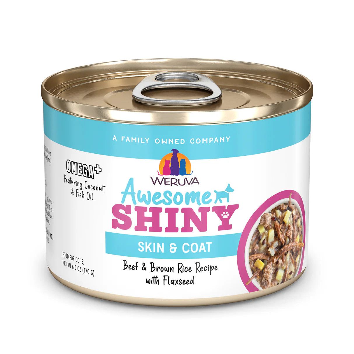 Weruva Awesome Shiny Beef and Rice with Flaxseed can 6oz 8/case