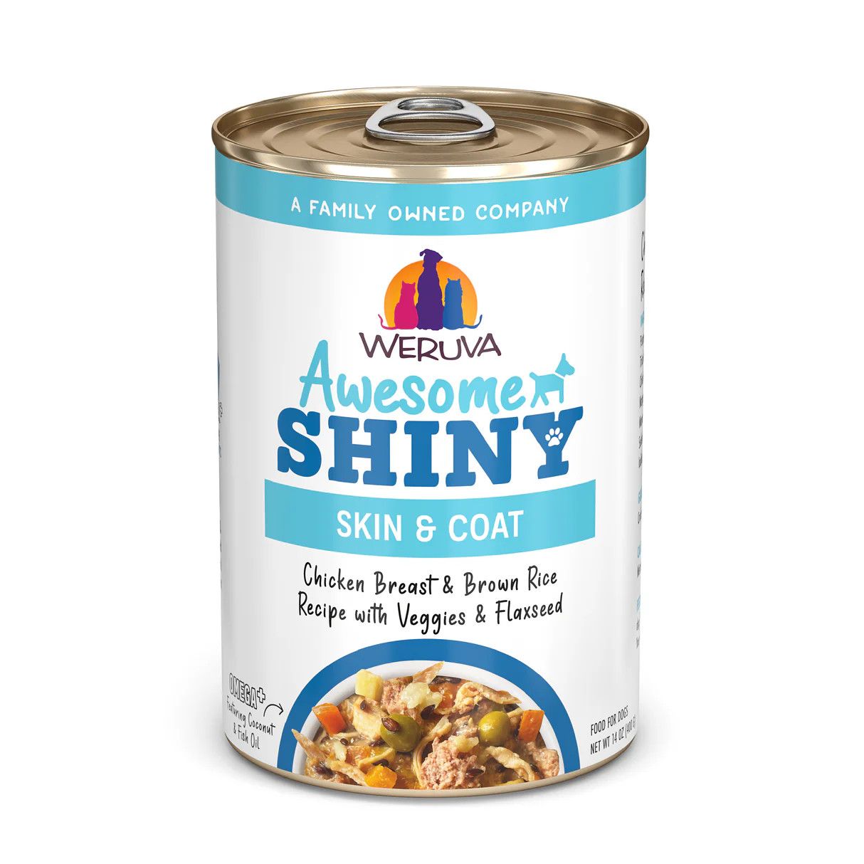 Weruva Awesome Shiny Chicken and Rice with Veggies and Flaxseed can 14oz 10/case