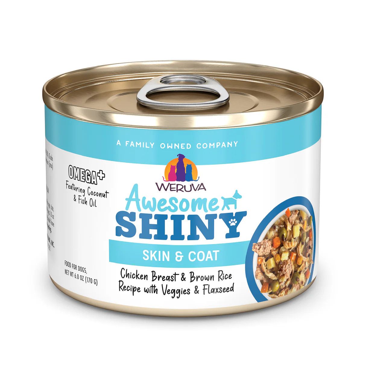 Weruva Awesome Shiny Chicken Breast and Rice with Flaxseed can 6oz 8/case